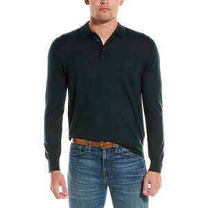 Bruno Magli Mens  Wool Polo Sweater, Green